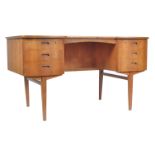 MID CENTURY TEAK WOOD OFFICE TWIN PEDESTAL DESK