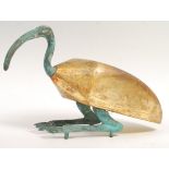 DECORATIVE EGYPTIAN IBIS GILT BIRD STATUE FIGURE