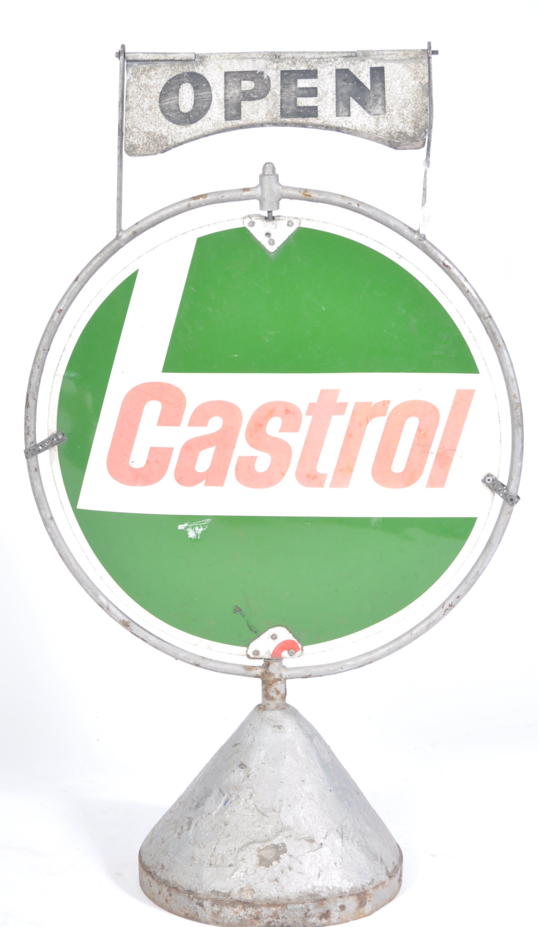 RARE ORIGINAL VINTAGE CASTROL SPINNING ADVERTISING GARAGE SIGN