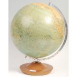 ORIGINAL GERMAN RATH POLITICAL GLOBE ON WOODEN BASE