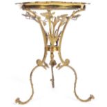 STUNNING RARE AND UNUSUAL TOLEWARE GILT METAL TABLE