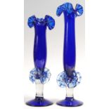 MURANO EARLY 20TH CENTURY STUDIO ART GLASS PEDESTAL VASES