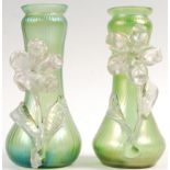 KRALIK BOHEMIAN ART NOUVEAU LOETZ TYPE STUDIO GLASS VASES