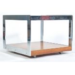 MERROW ASSOCIATES CHROME AND GLASS COFFEE TABLE