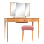 GORDON RUSSELL WALNUT DRESSING TABLE AND STOOL