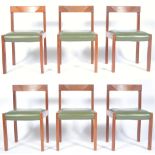 SET OF SIX BESPOKE MADE TEAK WOOD DINING CHAIRS