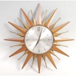 VINTAGE METAMEC 1970'S STARBURST WALL CLOCK