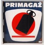 ORIGINAL PRIMAGAZ FRENCH DOUBLE SIDED ENAMEL SIGN