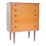 1960'S TEAK WOOD PEDESTAL CHEST OF DRAWERS