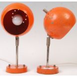 PAIR OF ORIGINAL VINTAGE ORANGE EYEBALL LAMPS