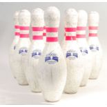 SET OF TEN 1980'S AMERICAN AMF AMFLITE BOWLING PINS