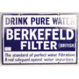 RARE BERKEFELD FILTER ORIGINAL VINTAGE ENAMEL SIGN