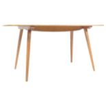 ERCOL MODEL 382 RETRO BEECH AND ELM PLANK TABLE BY L. ERCOLANI