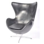 AFTER ARNE JACOBSEN CONTEMPORARY EGG TYPE SWIVEL LOUNGE CHAIR