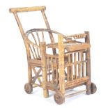 LATE 19TH CENTURY ANTIQUE VINTAGE BAMBOO PRAM