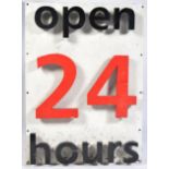 ORIGINAL OPEN 24 HOURS ILLUMINATED EXTERIOR SIGN