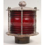 EARLY 20TH CENTURY RED GLASS SHIPS PORT LANTERN