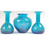 DALE TIFFANY FRAVILE STUDIO ART GLASS VASE TRIO