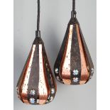 WERNER SCHOU FOR CORONELL - PAIR OF COPPER PENDANT LIGHTS
