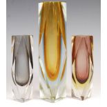 FORT G VETRI MOLATI MURANO VENEZIA STUDIO ART GLASS SOMMERSO VASES