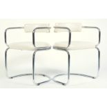 1970'S RETRO VINTAGE TUBULAR CHROME CANTILEVER SIDE CHAIRS