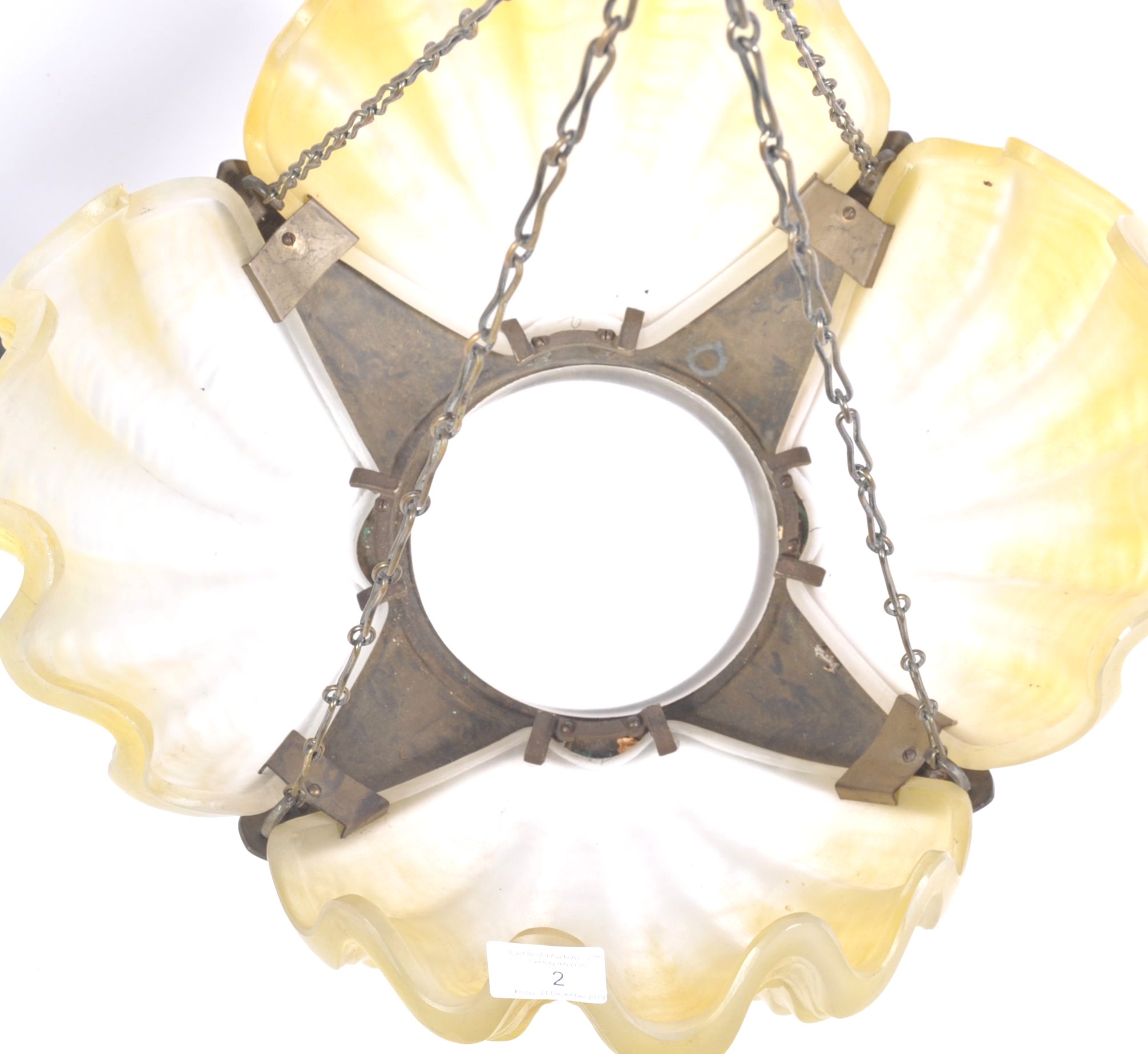 ART DECO 1920'S ODEON THEATRE SHELL PENDANT CHANDELIER LIGHT - Image 4 of 5