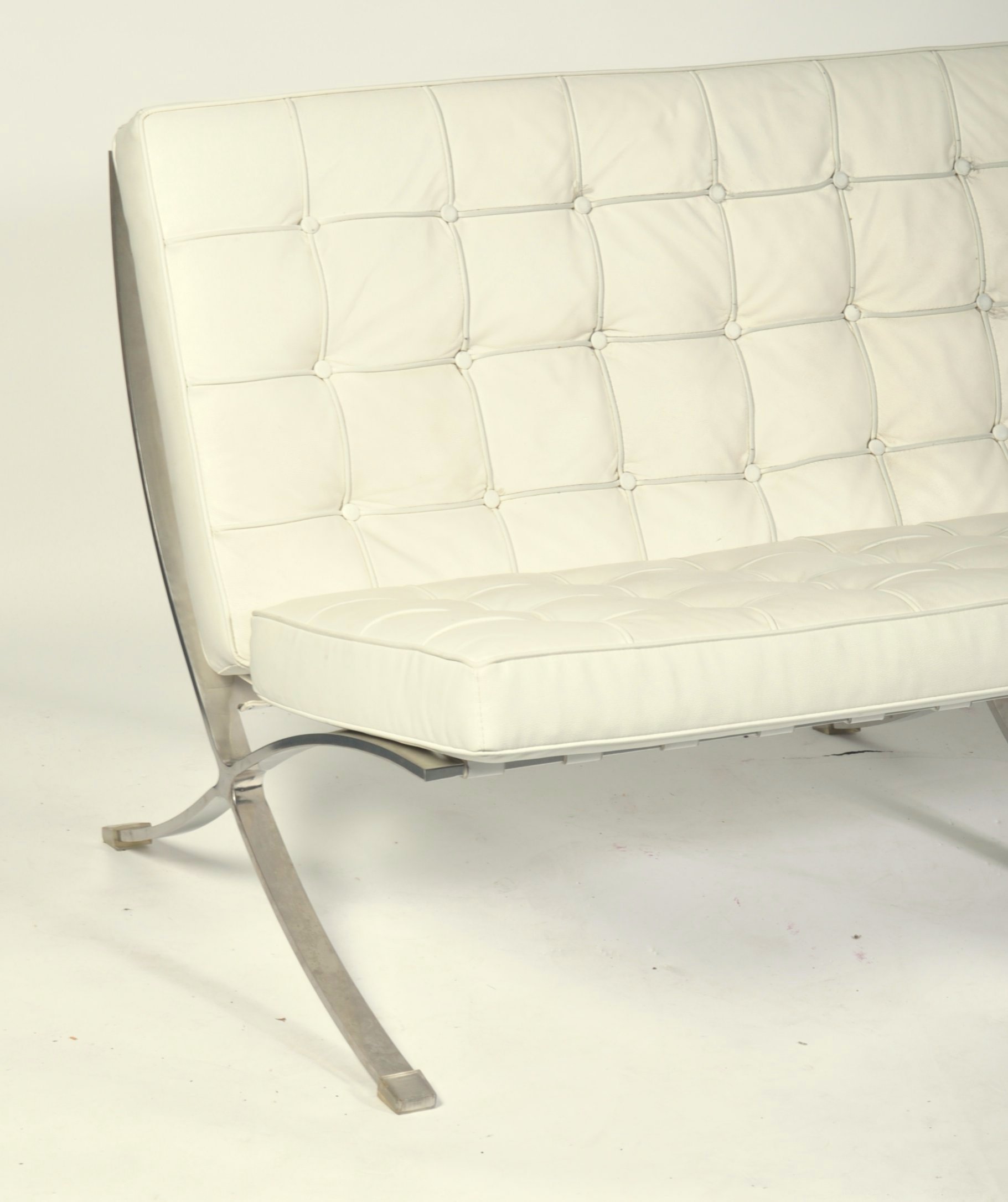 AFTER MIES VAN DER ROHE BARCELONA TYPE SOFA SETTEE - Image 3 of 6