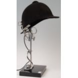 UNUSUAL 20TH CENTURY CONTEMPORARY RIDING HAT LAMP