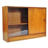 1970'S SWEDISH TEAK WOOD DISPLAY CABINET WITH SLID