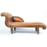 LEATHER AND MAHOGANY OVERSIZED CHAISE LONGUE DAY B