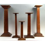 COLLECTION OF EARLY 20TH CENTURY ANTIQUE VINTAGE OAK SHOP STANDS