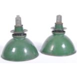 LARGE 20TH CENTURY VINTAGE INDUSTRIAL ENAMEL LIGHT SHADES