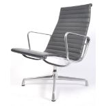 VITRA EA 115 RETRO LEATHER LOUNGE CHAIR BY CHARLES