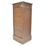 ORIGINAL EARLY 20TH CENTURY OAK TAMBOUR FRONTED CA