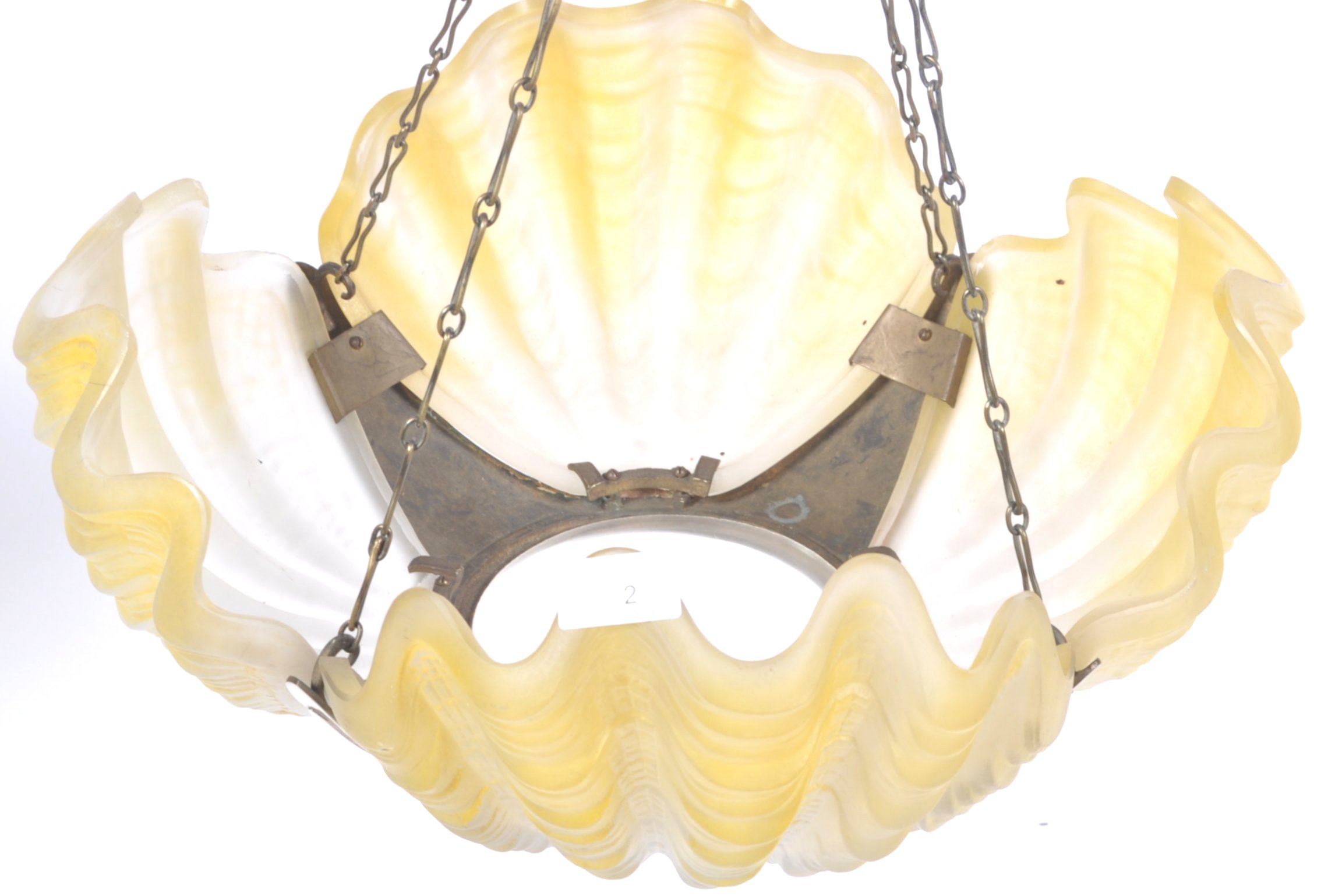 ART DECO 1920'S ODEON THEATRE SHELL PENDANT CHANDELIER LIGHT - Image 3 of 5