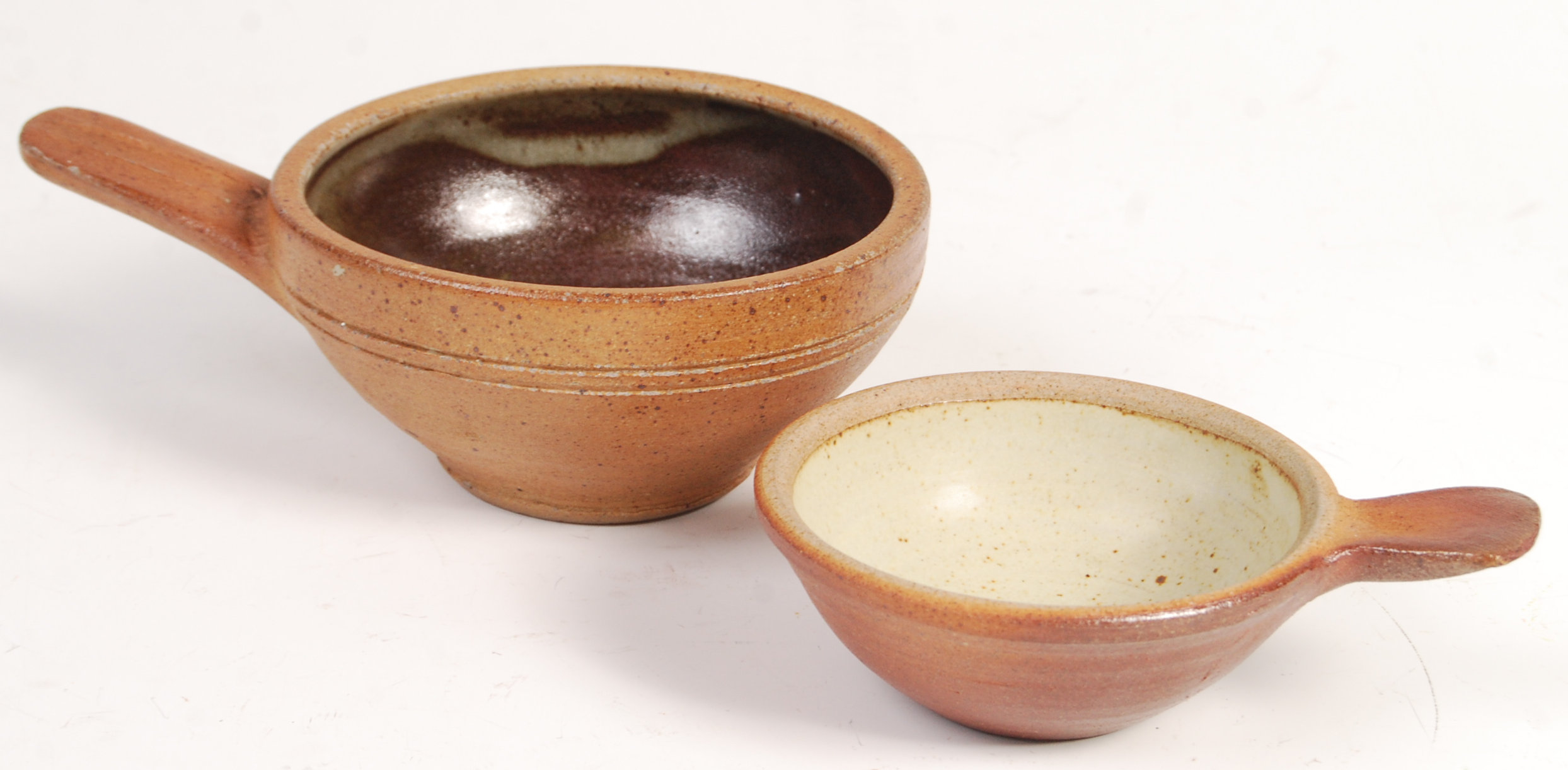 BELIEVED BERNARD LEECH ST IVES POTTERY SOUP BOWLS