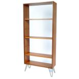 RETRO 20TH CENTURY TEAK WOOD UPRIGHT OPEN WINDOW BOOKCASE