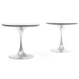 ARKANA RARE PAIR OF 1970'S TULIP SIDE TABLES BY MAURICE BURKE