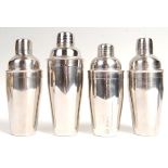 COLLECTION OF FOUR CHROME ART DECO COCKTAIL SHAKERS