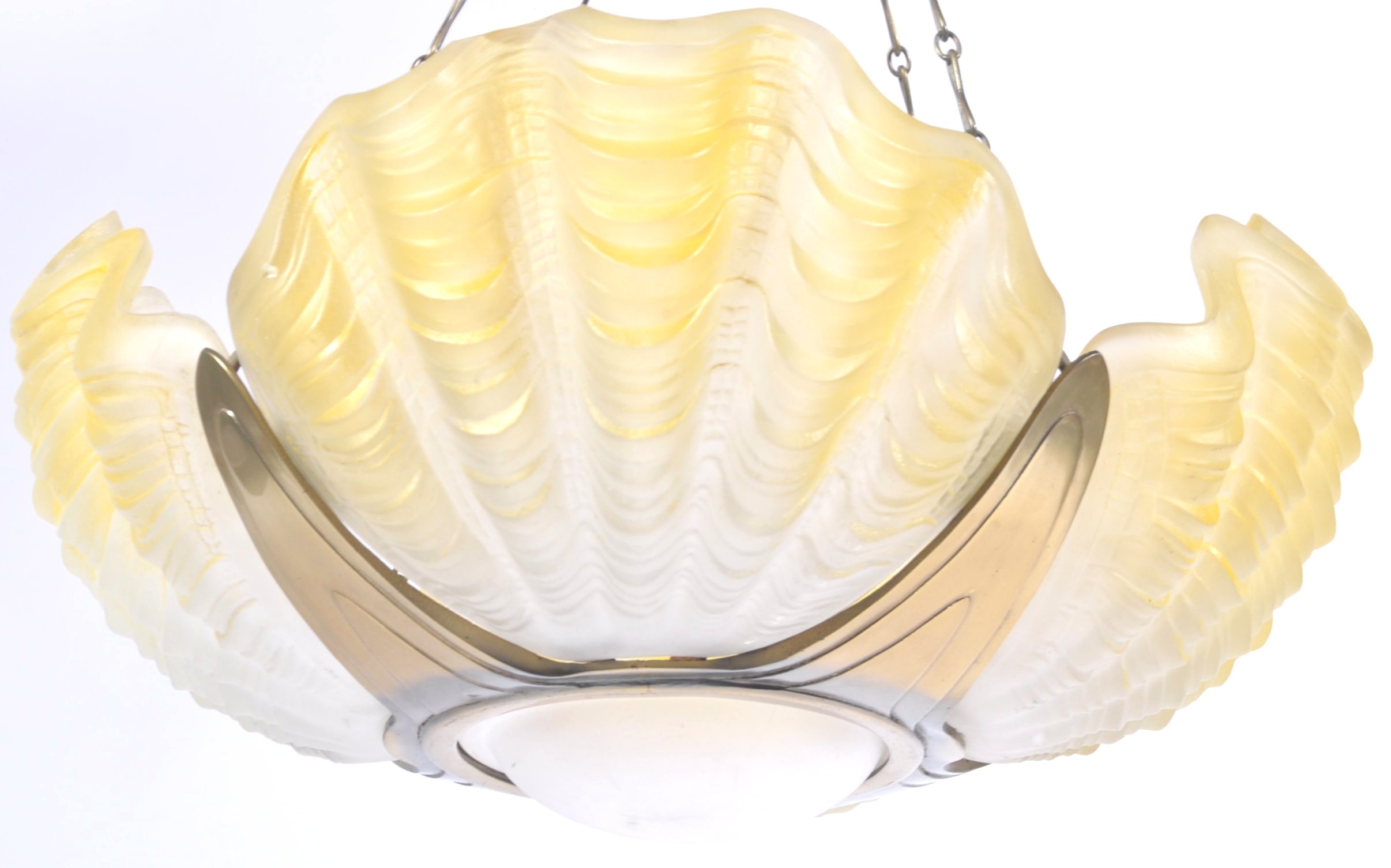 ART DECO 1920'S ODEON THEATRE SHELL PENDANT CHANDELIER LIGHT - Image 2 of 5