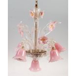 STUNNING VENETIAN MURANO PINK GLASS CHANDELIER