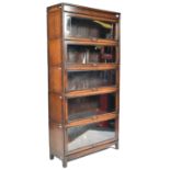 EDWARDIAN OAK 5 SECTION MODULAR LAWYERS STACKING BOOKCASE