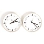 PAIR OF FACTORY WALL CLOCKS BY PRAGOTRON