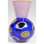 SIMON MOORE 1980'S RETRO VINTAGE STUDIO ART GLASS VASE