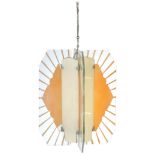 STUNNING ART DECO 1920'S SUNBURST PENDANT CEILING LIGHT