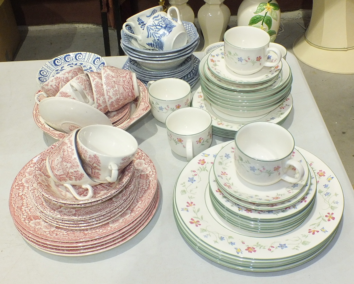 Thirty-two pieces of Royal Doulton 'Florentina' decorated teaware, other tea part-sets and