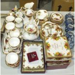 A collection of Royal Albert 'Old Country Roses' ceramics, including a tea part-set and photograph