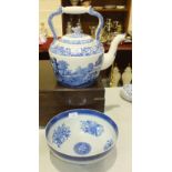 A modern Copeland Spode 'Italian' pattern barge teapot, 32cm high and a Copeland Spode Fitzhugh