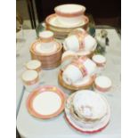 A Mintons pink and gilt tea part-set, approximately 50 pieces, a Beswick model of a Kookaburra and