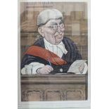 After Sallon, a collection of ten framed caricature prints of Judges, six similar prints after